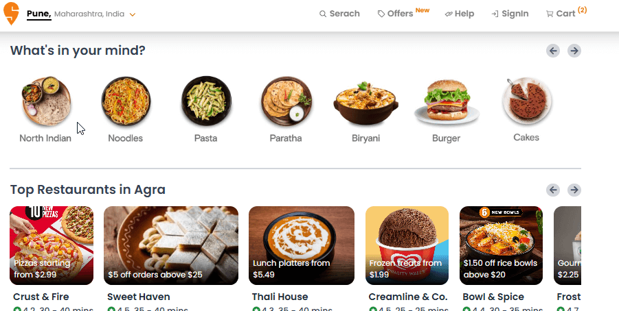 Swiggy-Style Food Ordering UI