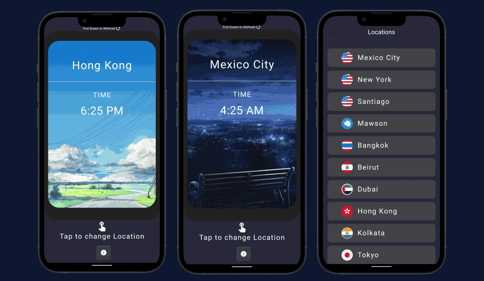 TimOGlobe Flutter time zone app by DevBehindYou using WorldTimeAPI